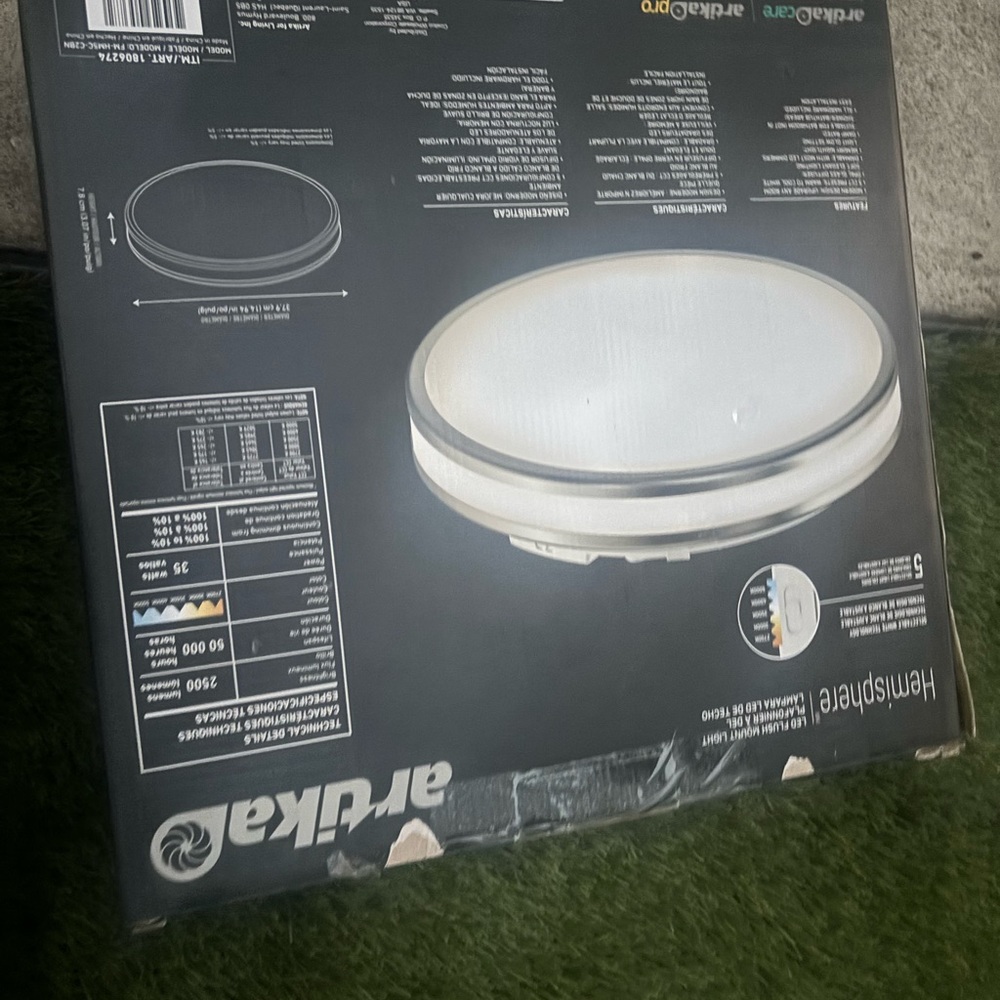 Arvika Round Ceiling Light - White with Silver Trim